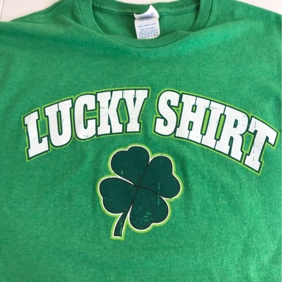 Delta Pro Weight Lucky Shirt Four Leaf Clover Green T Shirt Unisex Size Large - Picture 2 of 10
